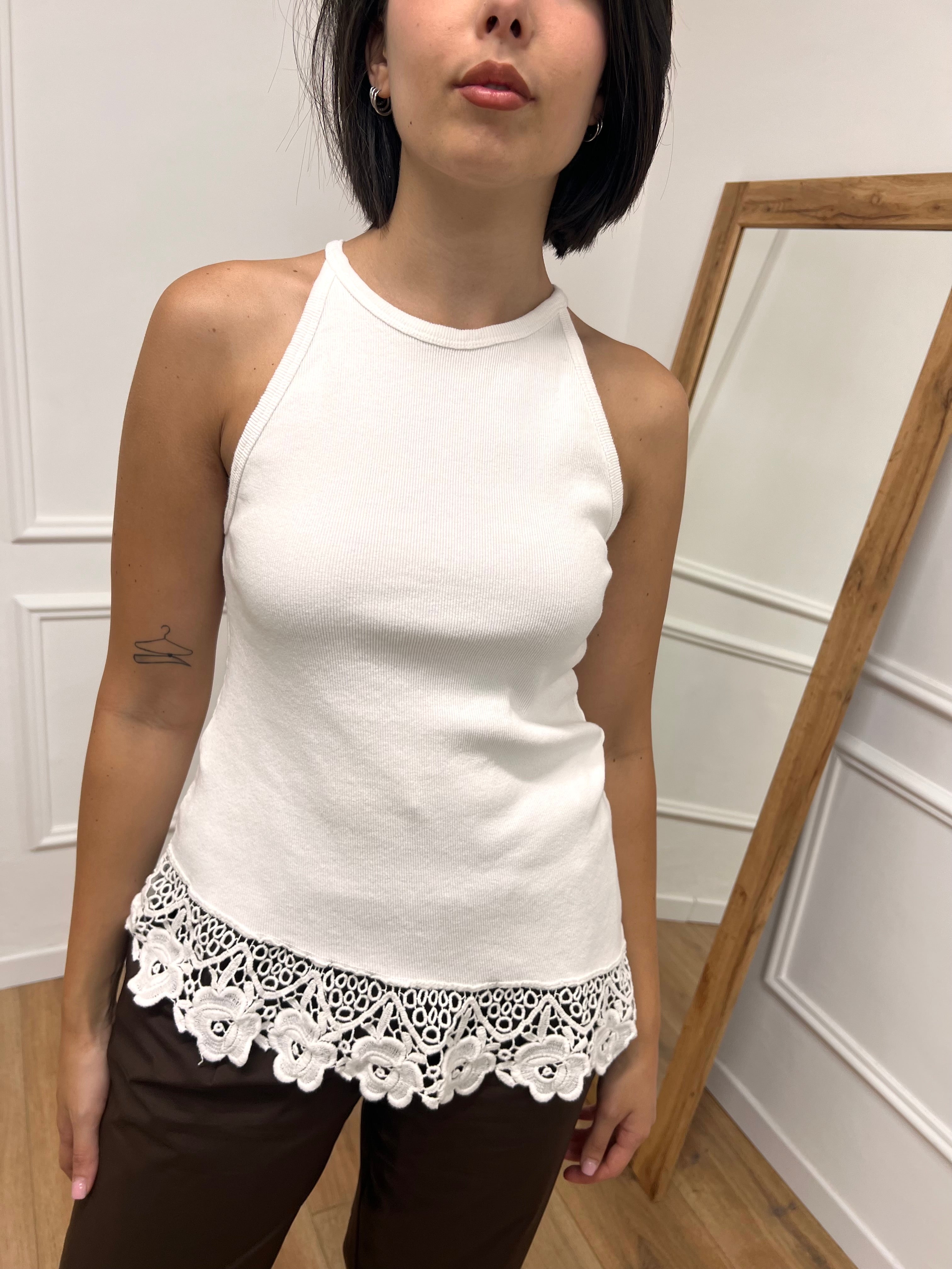 CANOTTA COSTINE PIZZO ASIMMETRICO BIANCO SUSY MIX