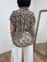 BLUSA SMANICATA BOTTONCINI FIORI MORO SUSY MIX