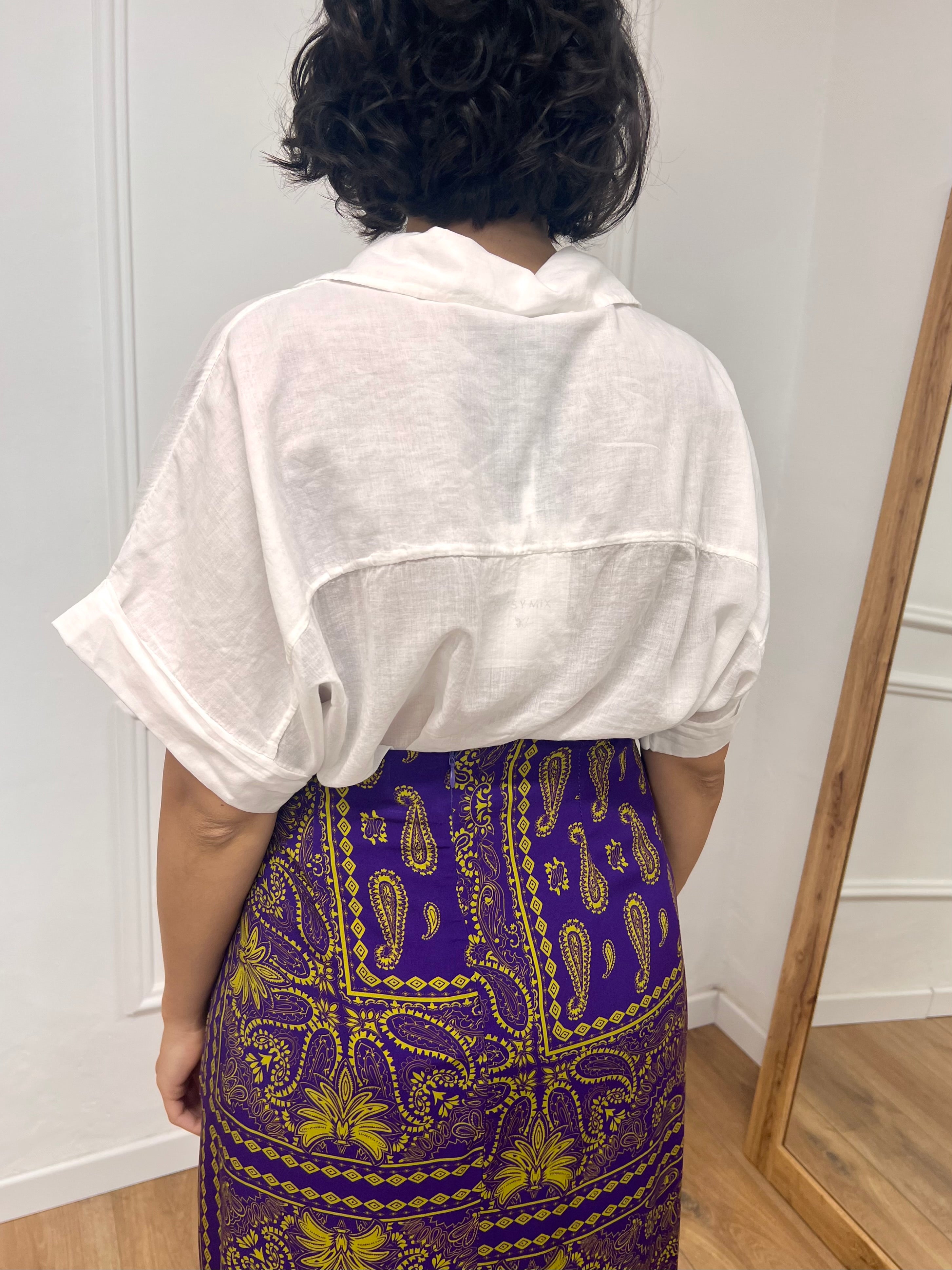 CAMICIA LUNGA MUSSOLA M/C BOTTONI JALE BIANCO SUSY MIX