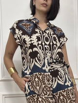 BLUSA SMANICATA FANTASIA TROPICAL 2 MORO SUSY MIX