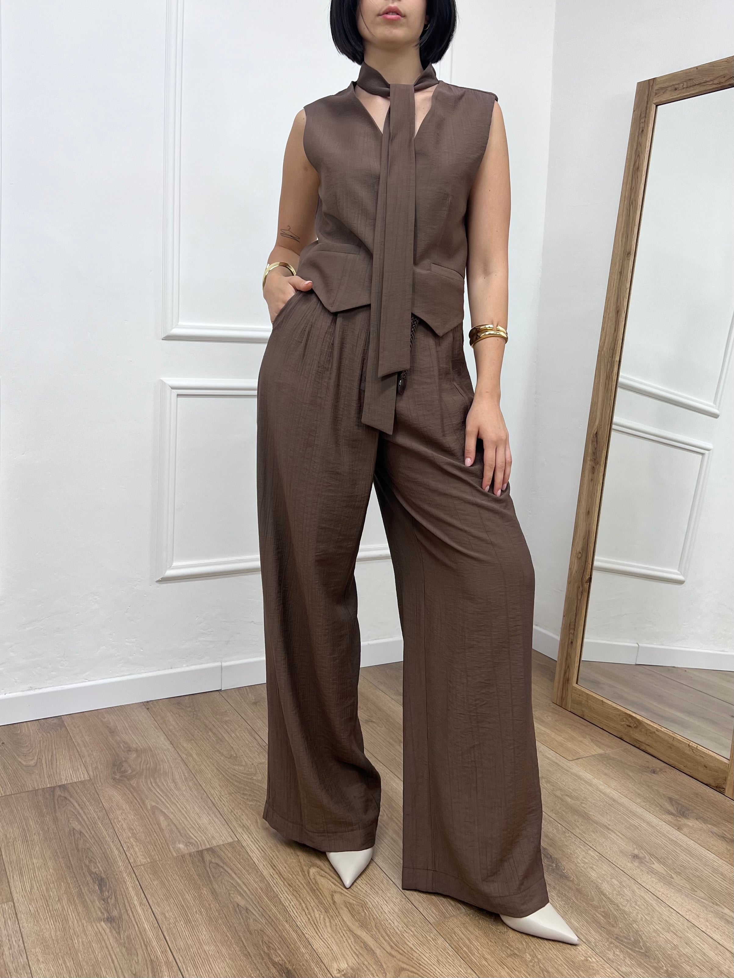 PANTALONE CREP PINCES VANIA MORO SUSY MIX