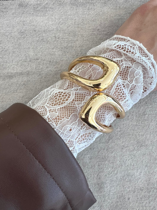 BRACCIALE RIGIDO DETTAGLIO ASIMMETRICO GAIA GOLD