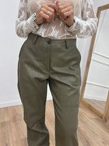 PANTALONE ECOPELLE DRITTO ROXY VERDE SUSY MIX