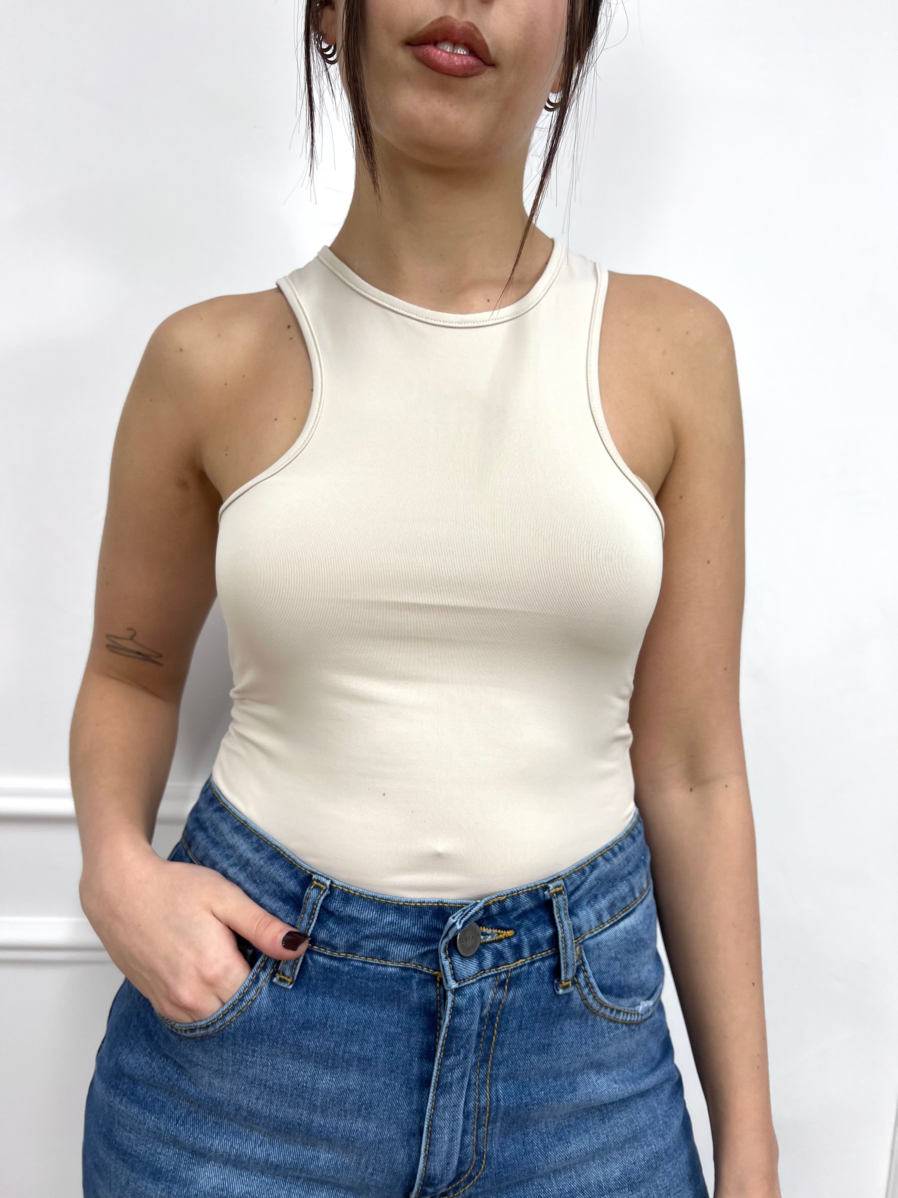 CANOTTA VOGATORE TACTEL NAMI CREMA SUSY MIX