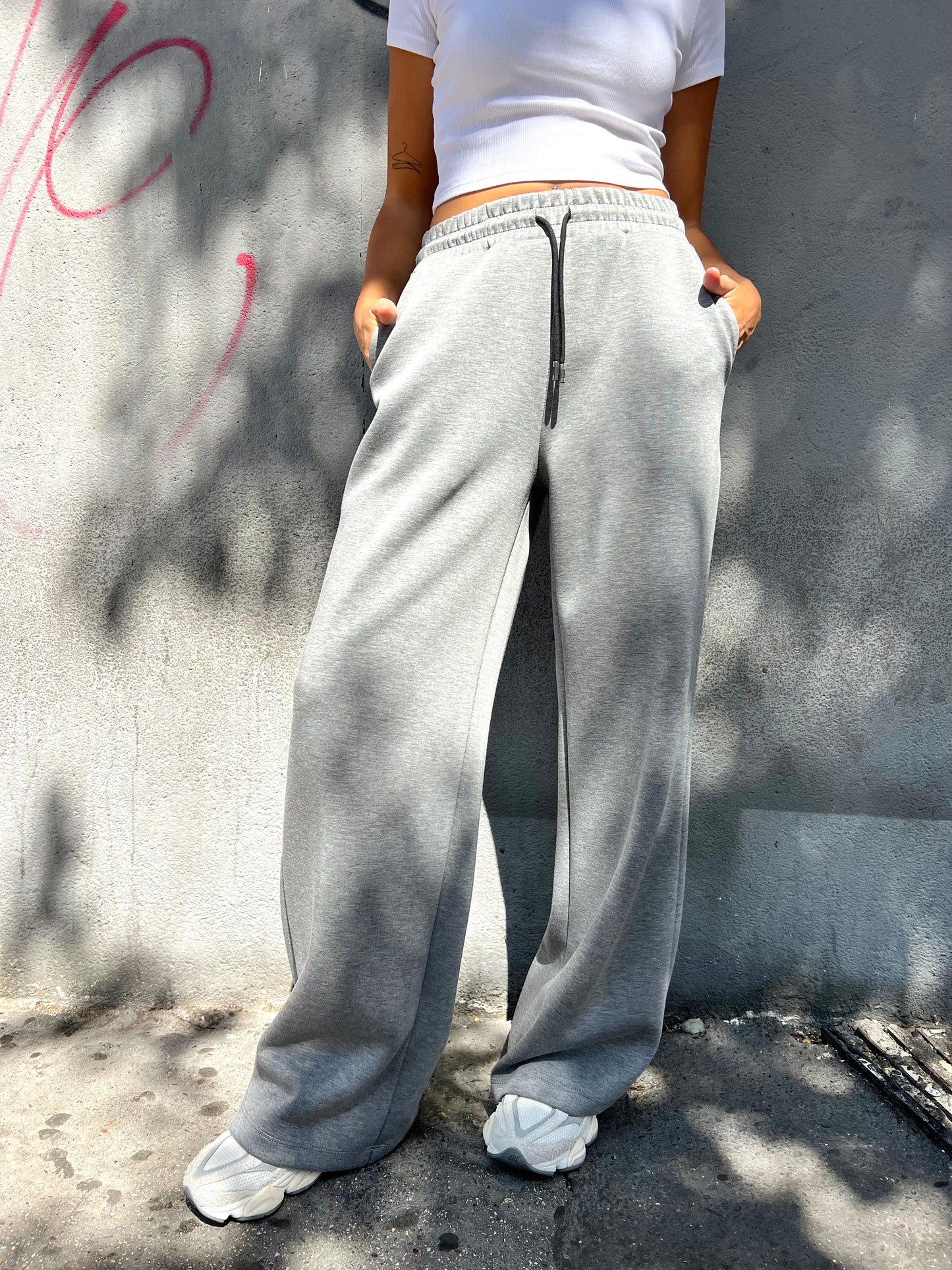 SUSY MIX PANTALONE LACCIO SCUBA GRIGIO