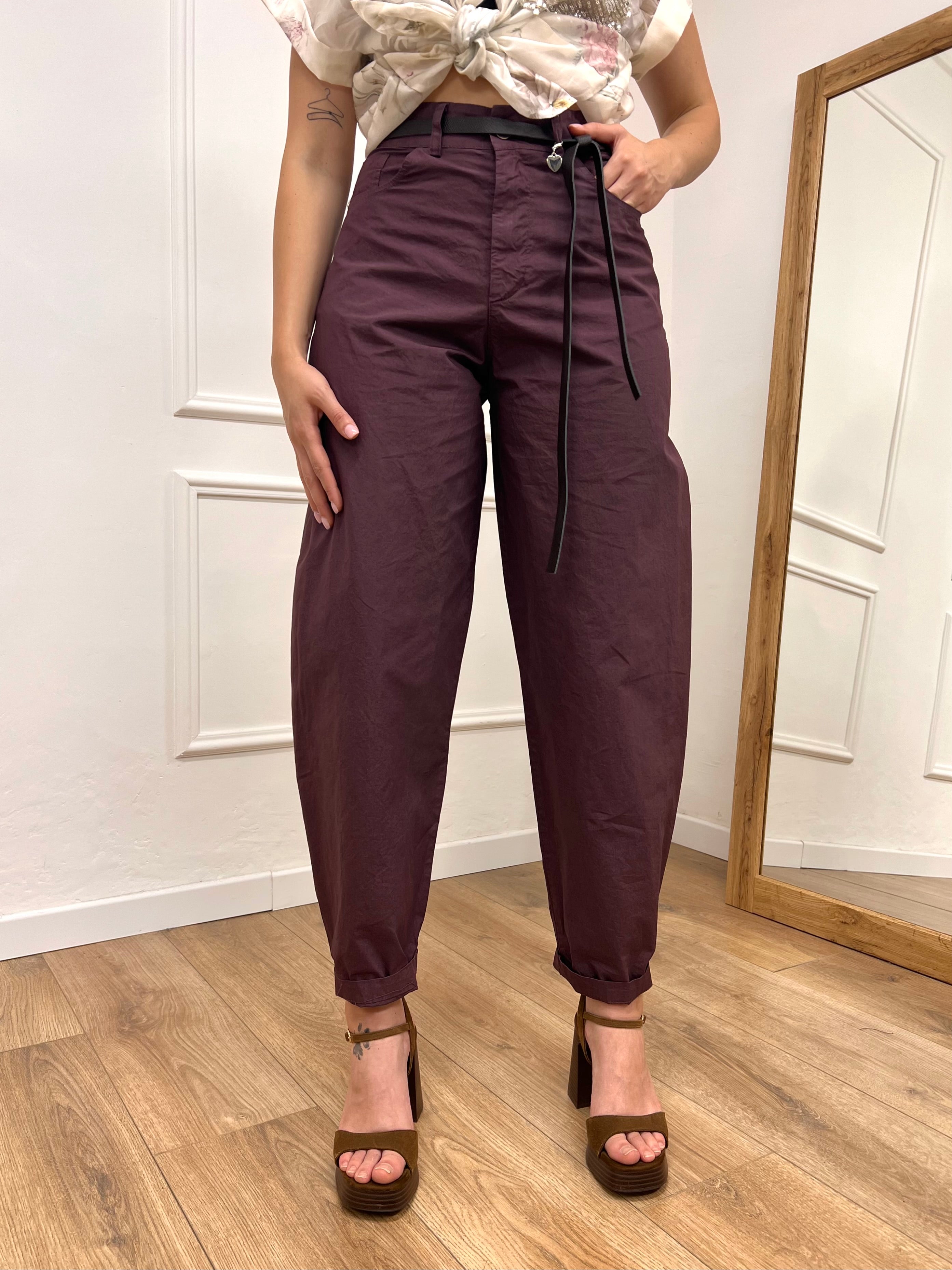 PANTALONE VITA ALTA OVETTO “CUORE” FICO SUSY MIX