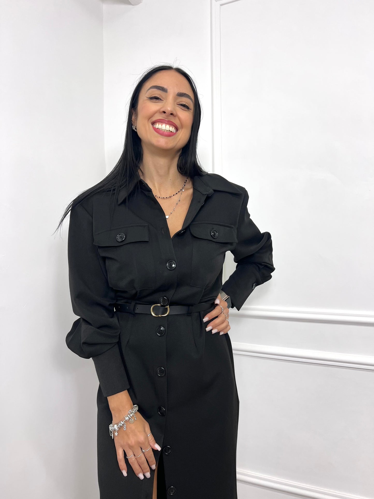 SUSY MIX ABITO LUNGO CHEMISIER DORIANA NERO