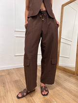 PANTALONE OVETTO CARGO SILVIA CAFFÈ SUSY MIX