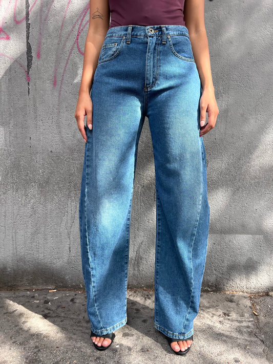SUSY MIX DENIM VITA ALTA BALLON ARIELL BLU