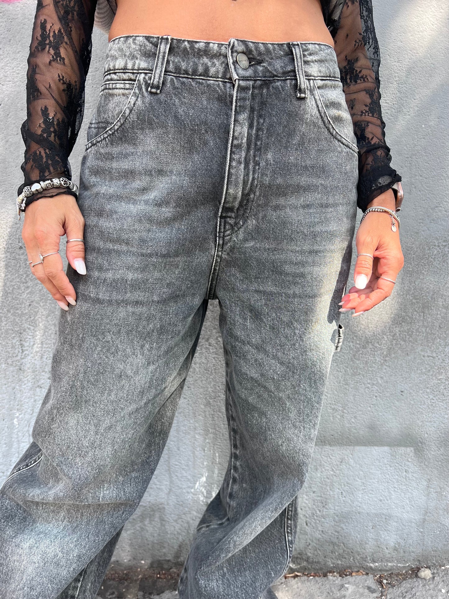 SUSY MIX DENIM PALAZZO WORK CAROL ASFALTO