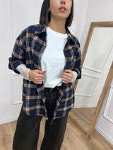 CAMICIA CHECK FLANELLA PAMELA BLU MOTEL