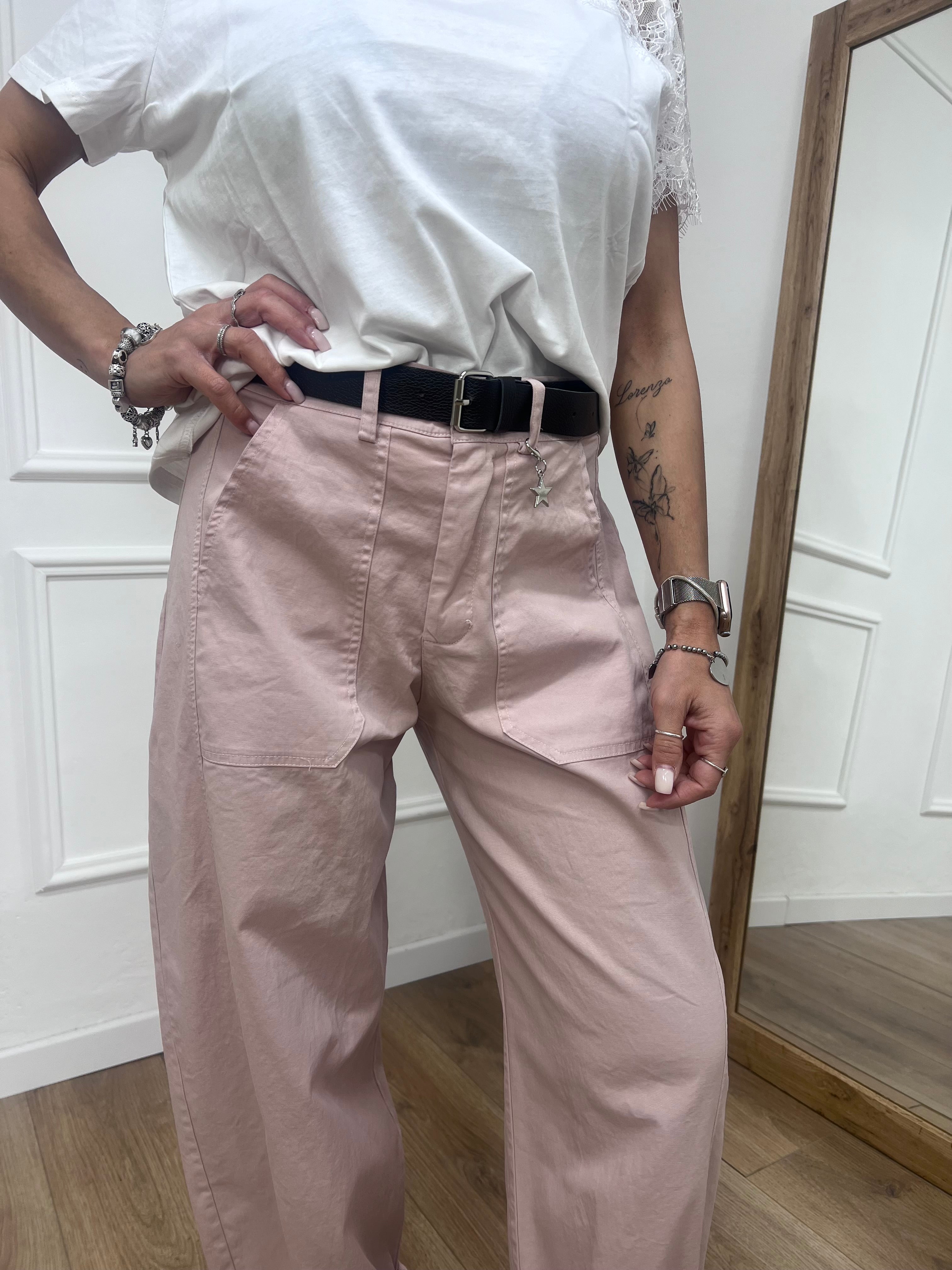 PANTALONE COTONE BALLON  STELLINA ROSA SUSY MIX
