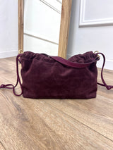 BORSA POUCH ARRICCIATA CAMOSCIO BROOKLYN BAROLO