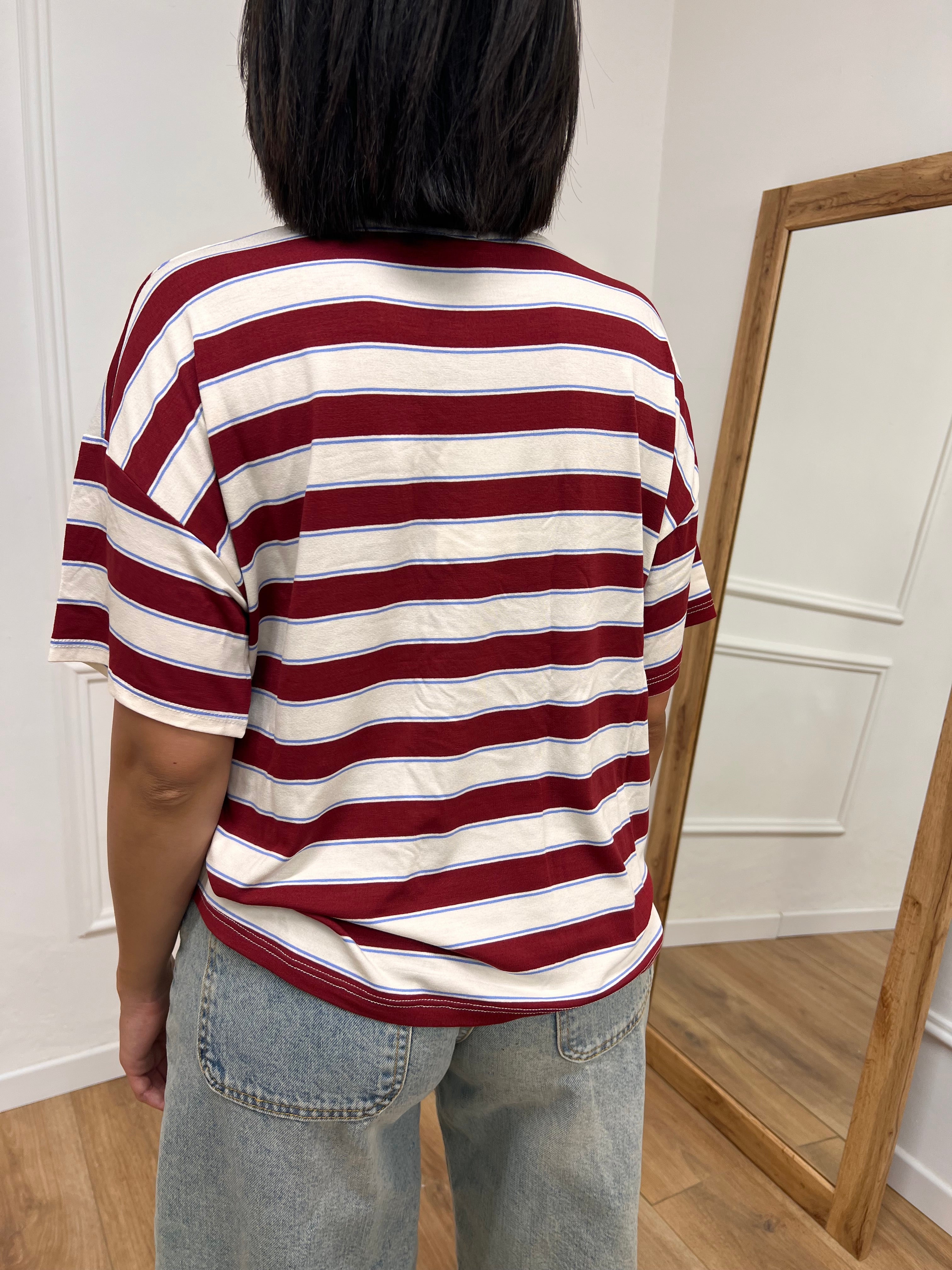 T-SHIRT M/C GIROCOLLO RIGHE  ST. TROPEZ INDIA MOTEL