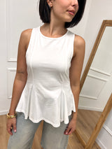 CANOTTA VOGATORE PEPLUM BERRY BIANCO SUSY MIX
