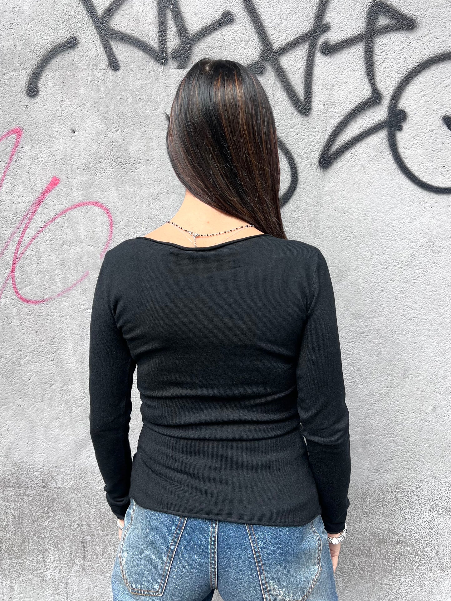 SUSY MIX MAGLIA BARCA FIT CARMEN NERO