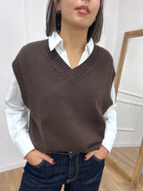 GILET IN MAGLIA SCOLLO V MORO SUSY MIX