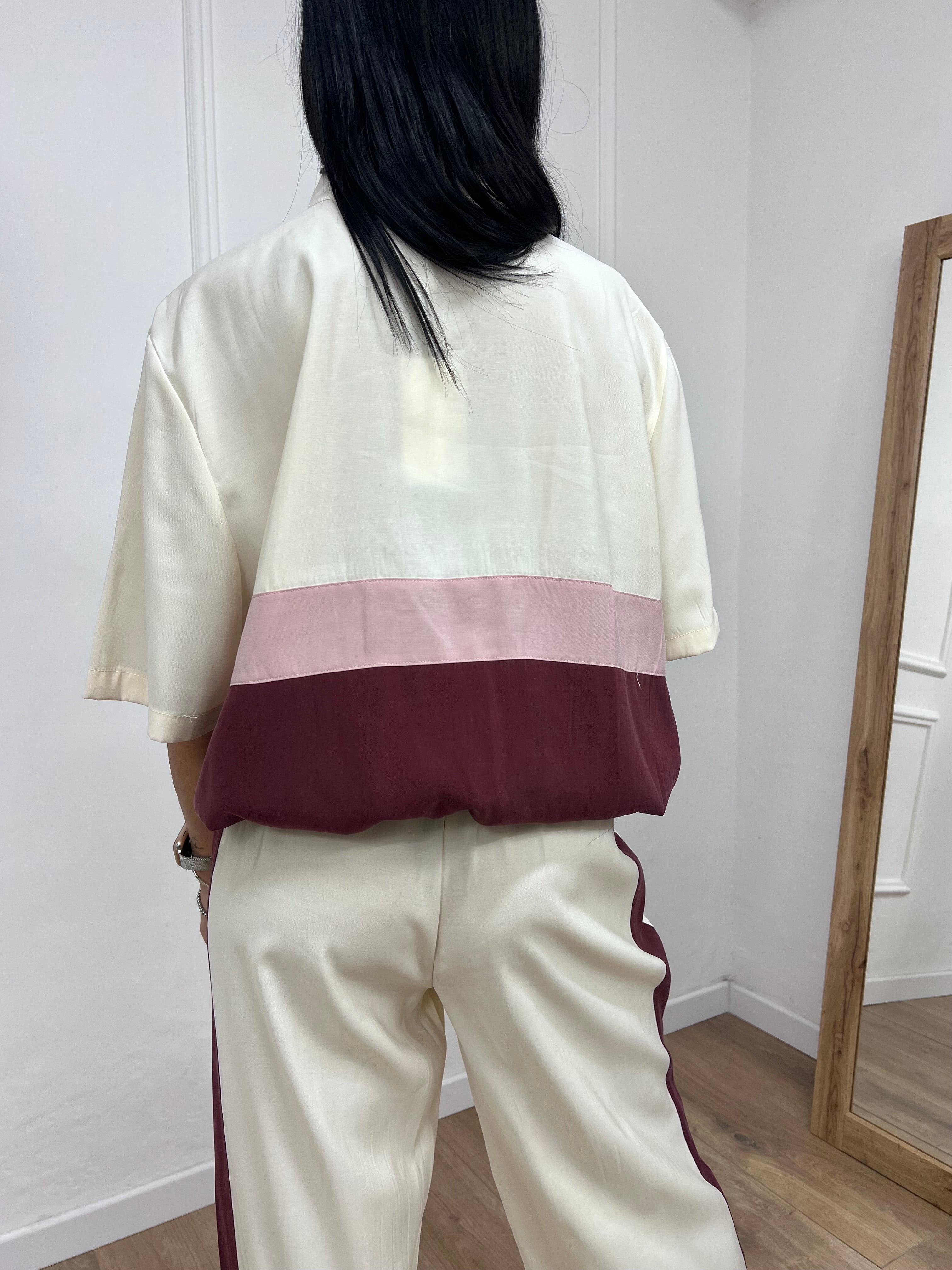 BLUSA M/C CERNIERA BICOLORE IRINA BURRO MOTEL