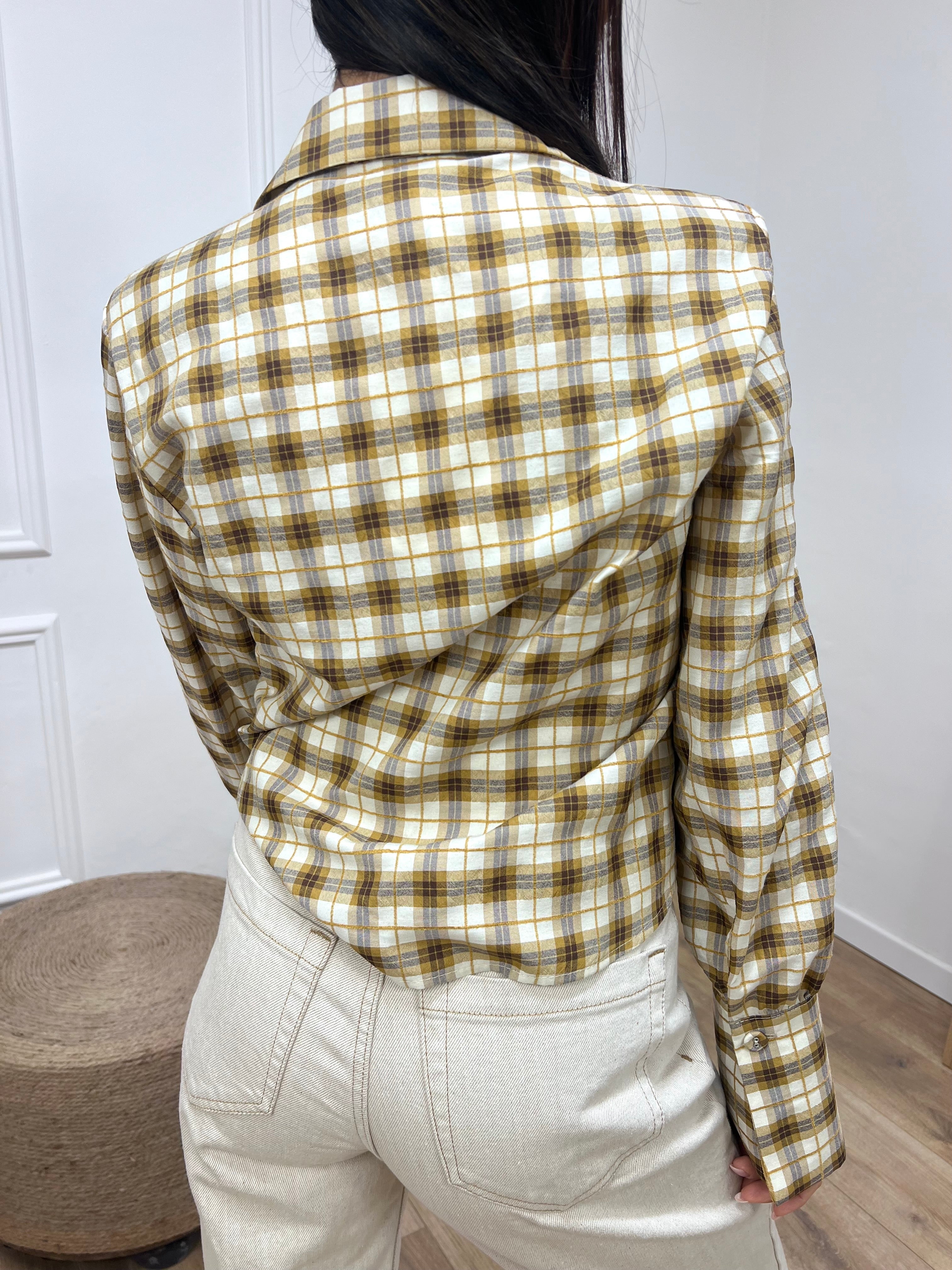 CAMICIA MICRO CHECK SPALLINA FRANCY GIALLO SUSY MIX