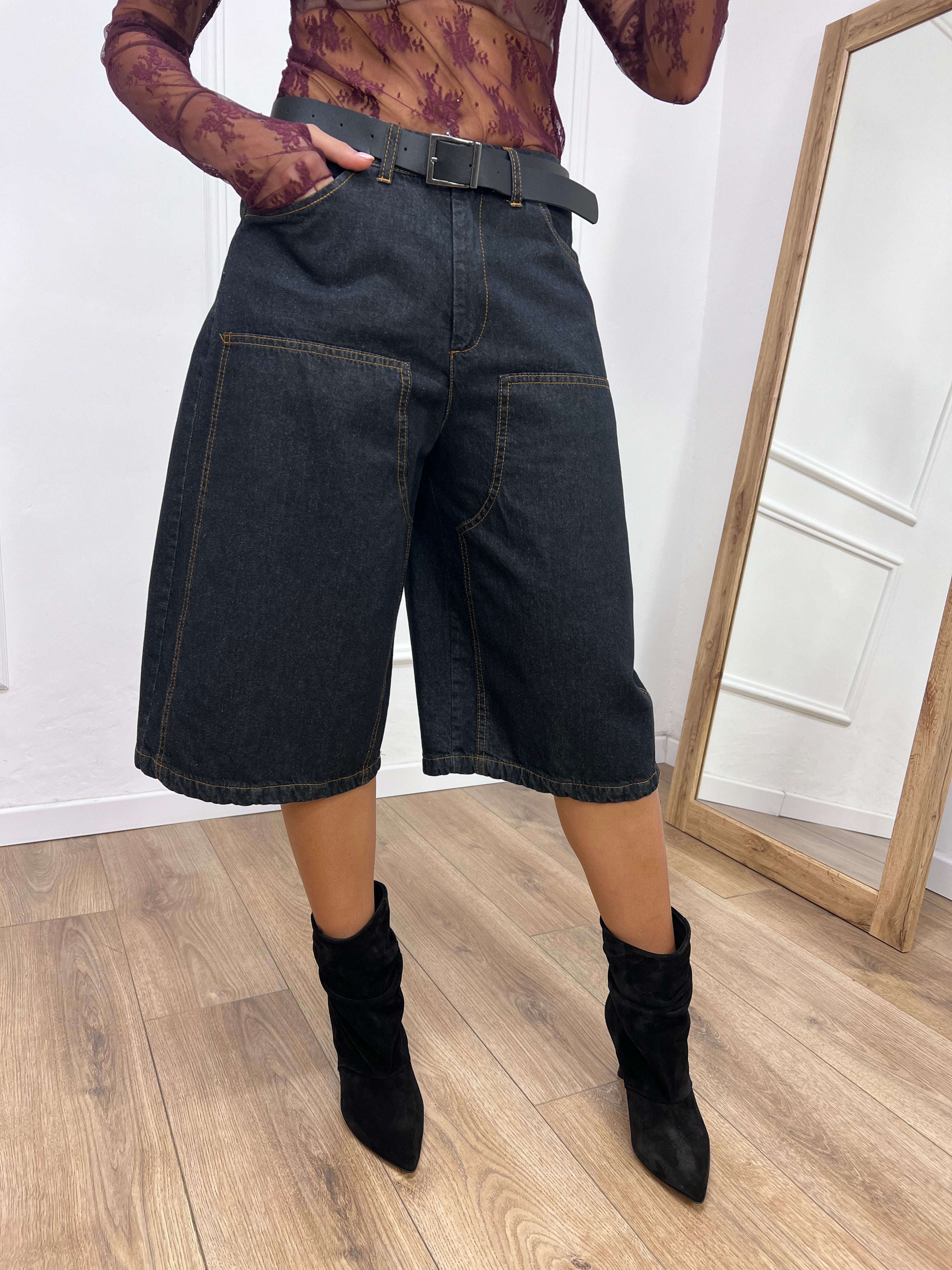 BERMUDA DENIM UTILITY GAIA DARK SUSY MIX
