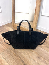 BORSA TOTE PELLE CAMOSCIO CYME NERO