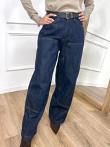 DENIM PALAZZO BARREL TOPPE BLU ZERO SUSY MIX
