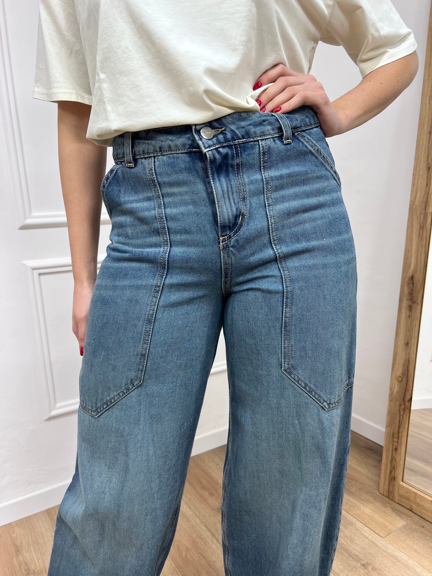 SUSY MIX DENIM VITA ALTA WORK TINA BLU WASHED