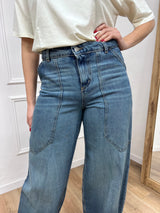 DENIM VITA ALTA WORK TINA BLU WASHED SUSY MIX