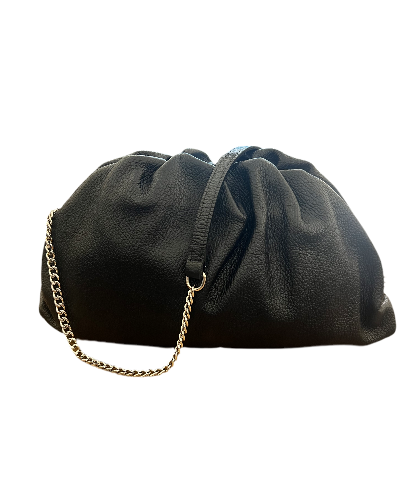 BORSA IN PELLE CON TRACOLLA  POUCH NERO