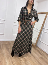 ABITO LUNGO CHECK FLANELLA PAMELA MILITARE MOTEL
