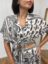 BLUSA BOTTONCINI FANTASIA BANDANA LATTE SUSY MIX