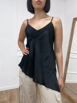 CANOTTA SATIN ASIMMETRICA IRMA NERO