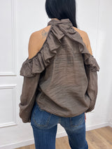 BLUSA CUT OUT ROUCHES ALENA NUTELLA SUSY MIX
