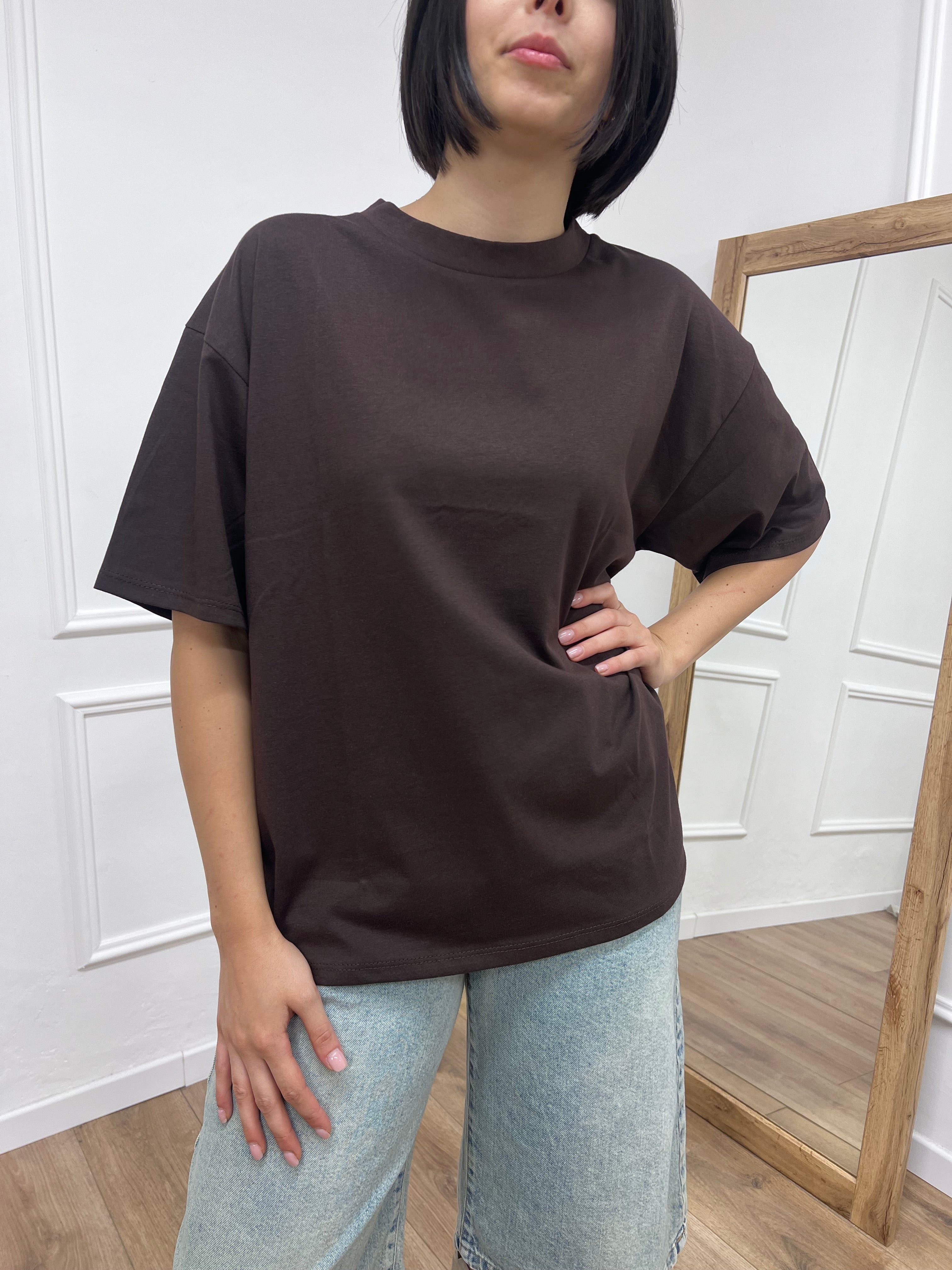 T-SHIRT M/C OVER BASIC NATALIA CIOCCOLATO SUSY MIX