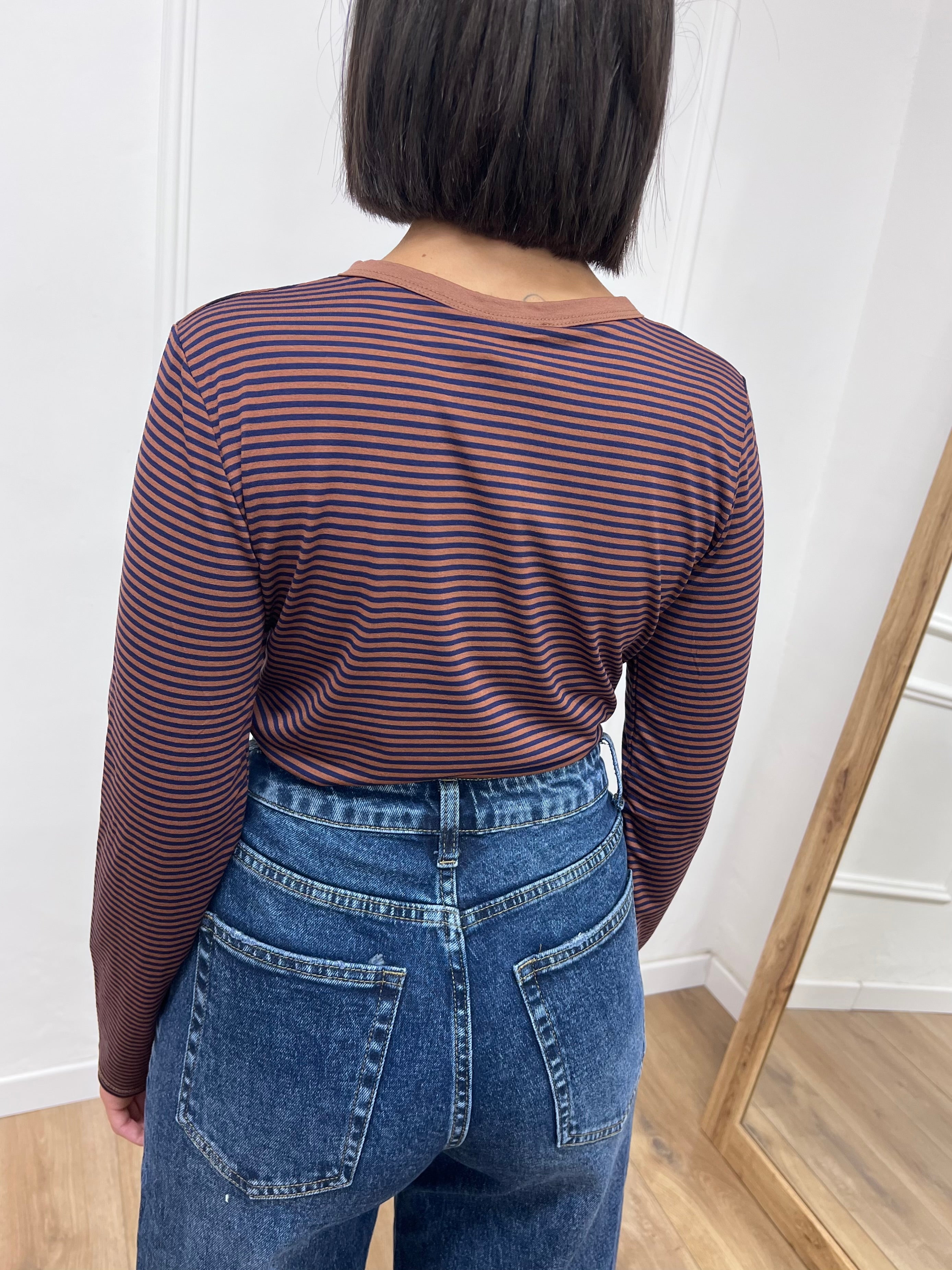 MAGLIA SERAFINO M/LUNGA RIGATA NOEMI TABACCO SUSY MIX