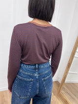 MAGLIA SERAFINO M/LUNGA RIGATA NOEMI TABACCO SUSY MIX