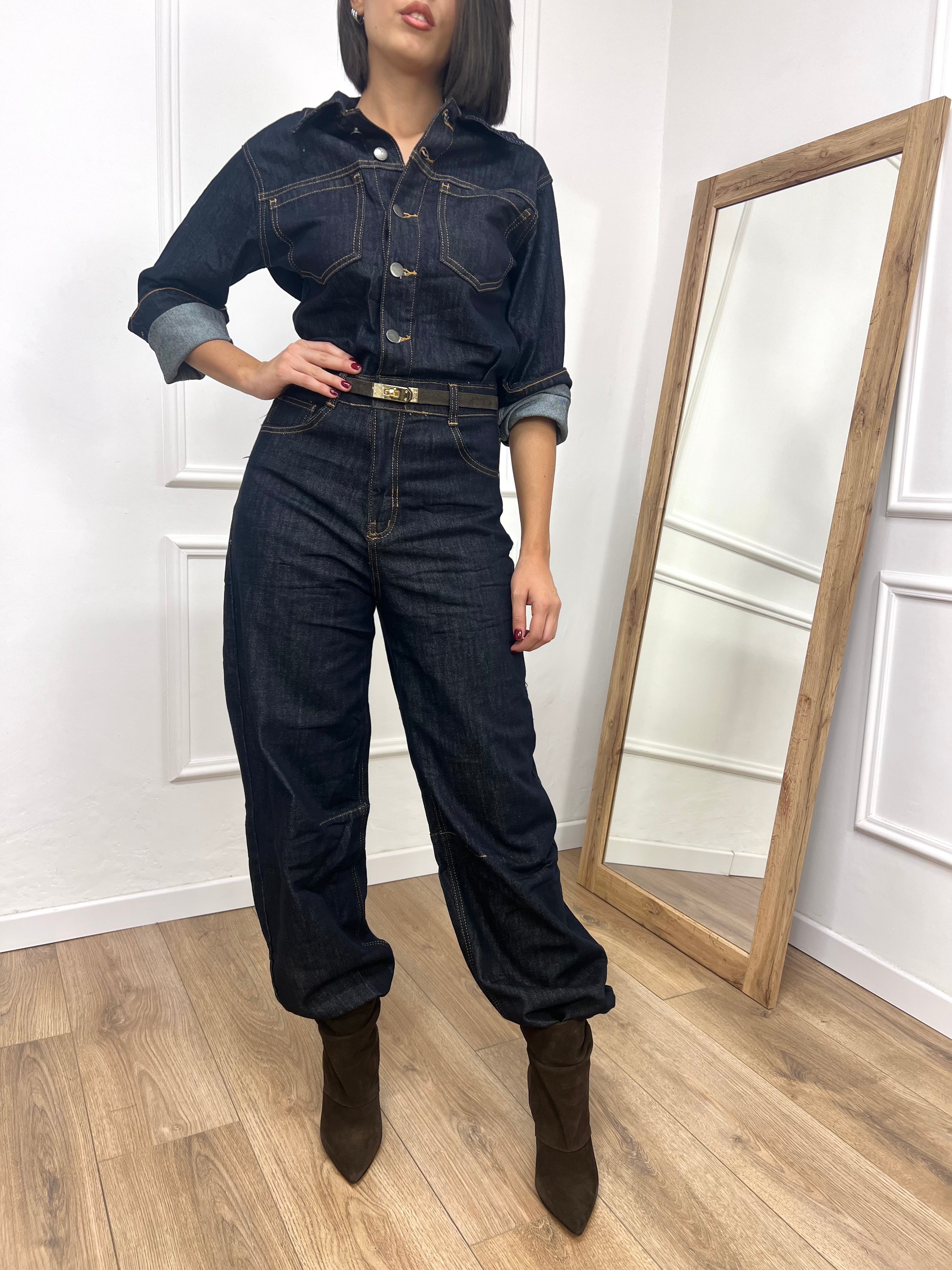 JUMPSUIT DENIM MODELLO BARREL BLU ZERO BOSTON
