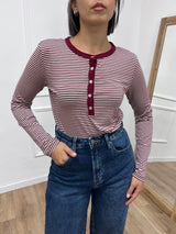 MAGLIA SERAFINO M/LUNGA RIGATA NOEMI VINO SUSY MIX