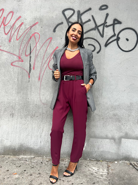 SUSY MIX PANTALONE FLUIDO MARINA VINO