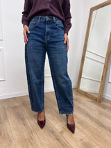 DENIM VITA REGOLARE BARREL CROPPED CINZIA BLU