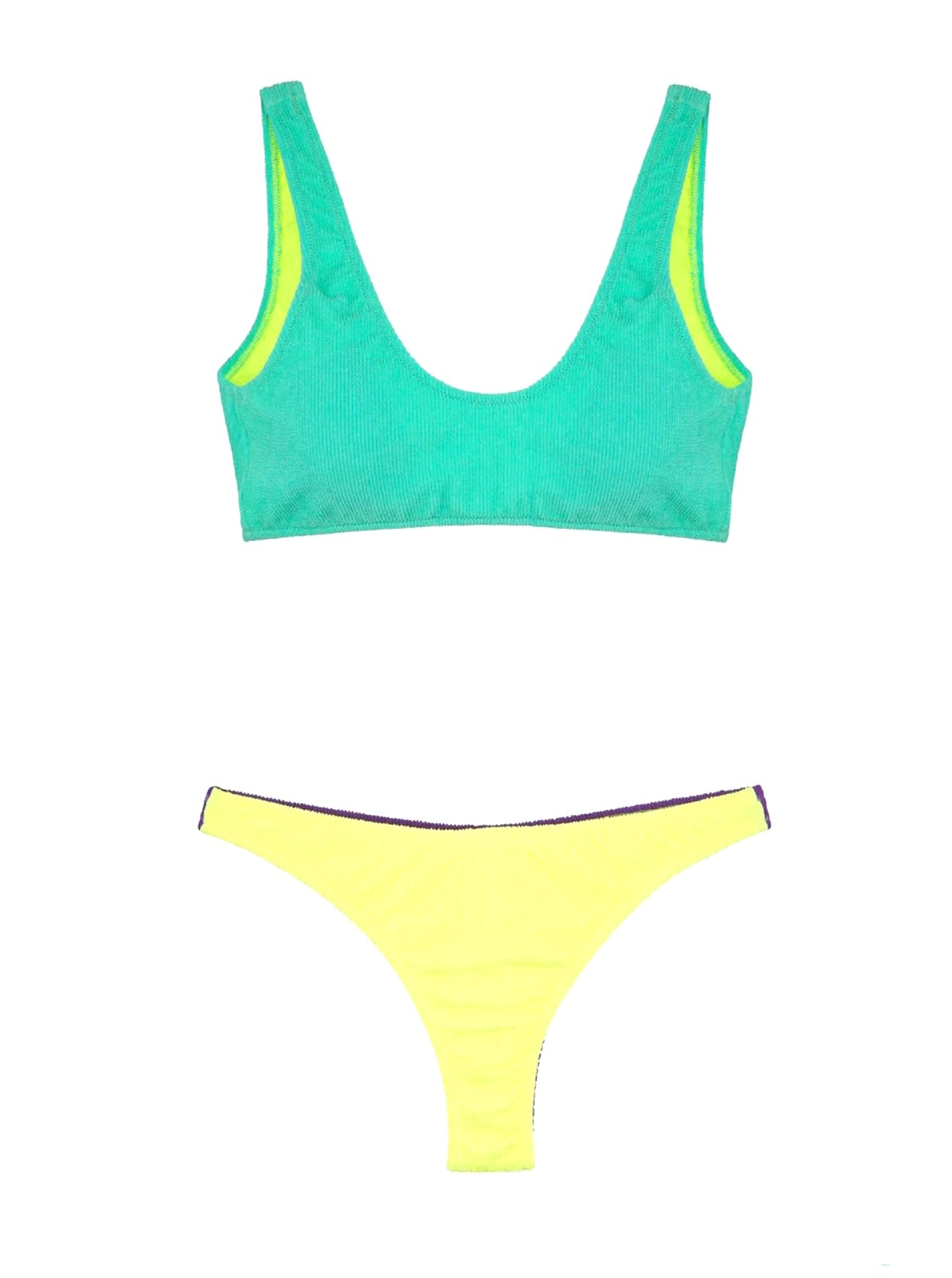 BIKINI TOP E SLIP FISSO TOOLED FLUO