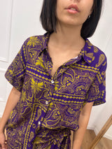 BLUSA BOTTONCINI FANTASIA BANDANA VIOLA SUSY MIX