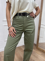 PANTALONE VITA ALTA OVETTO “CUORE” MILITARE