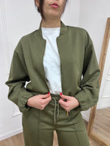 COMPLETO SCUBA FELPA & PANTALONE YLENIA MILITARE SUSY MIX