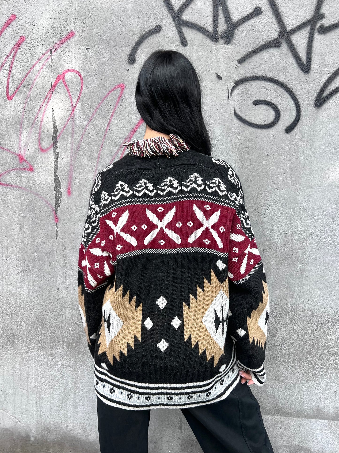 SUSY MIX CABAN CORTO STAMPA ETNICA CAMEL