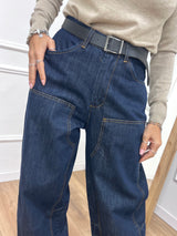 DENIM PALAZZO BARREL TOPPE BLU ZERO SUSY MIX