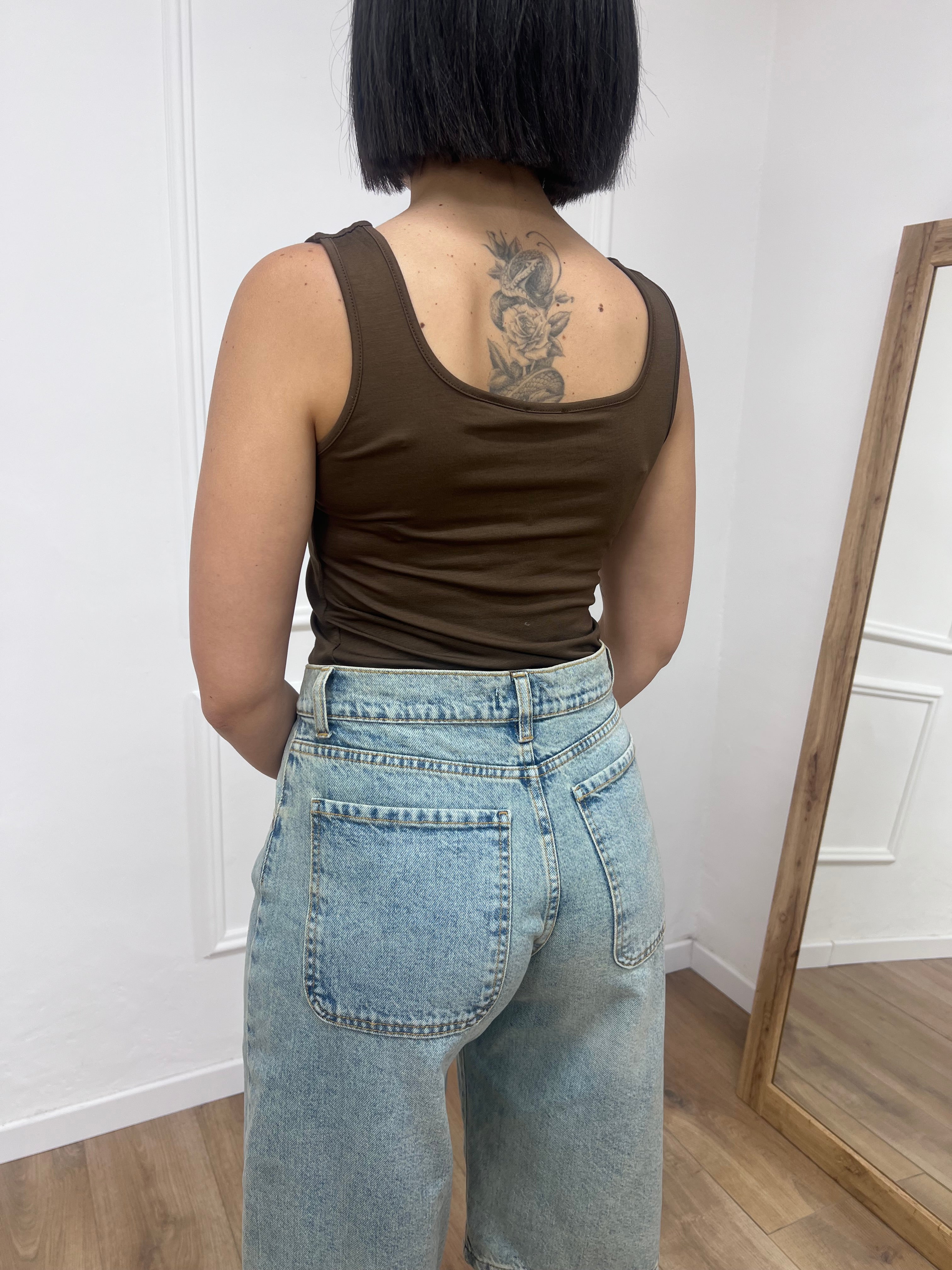 CANOTTA SCOLLO QUADRO JERSEY IRMA MORO SUSY MIX