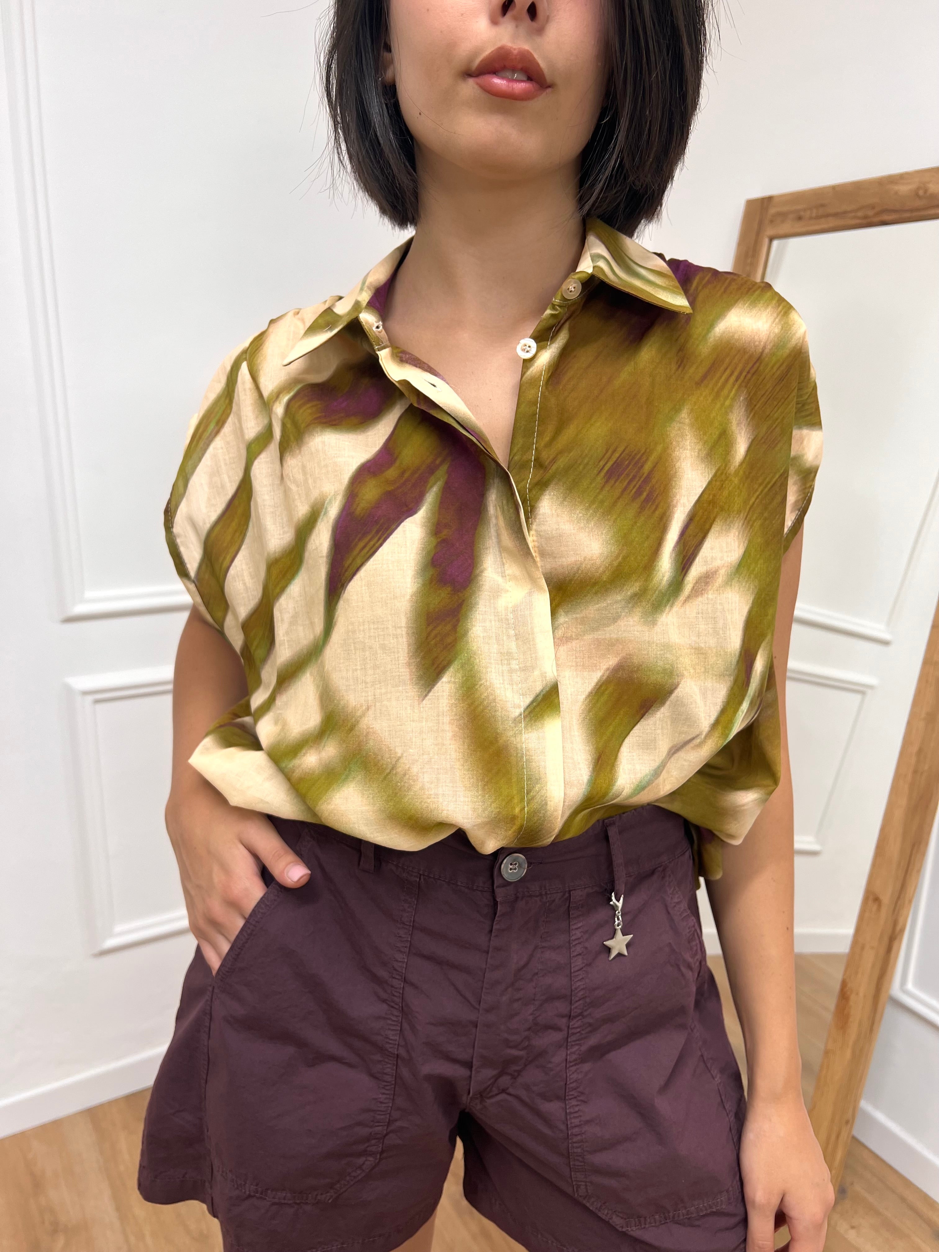 BLUSA S/M BOTTONI FANTASIA ASTRATTA FICO SUSY MIX
