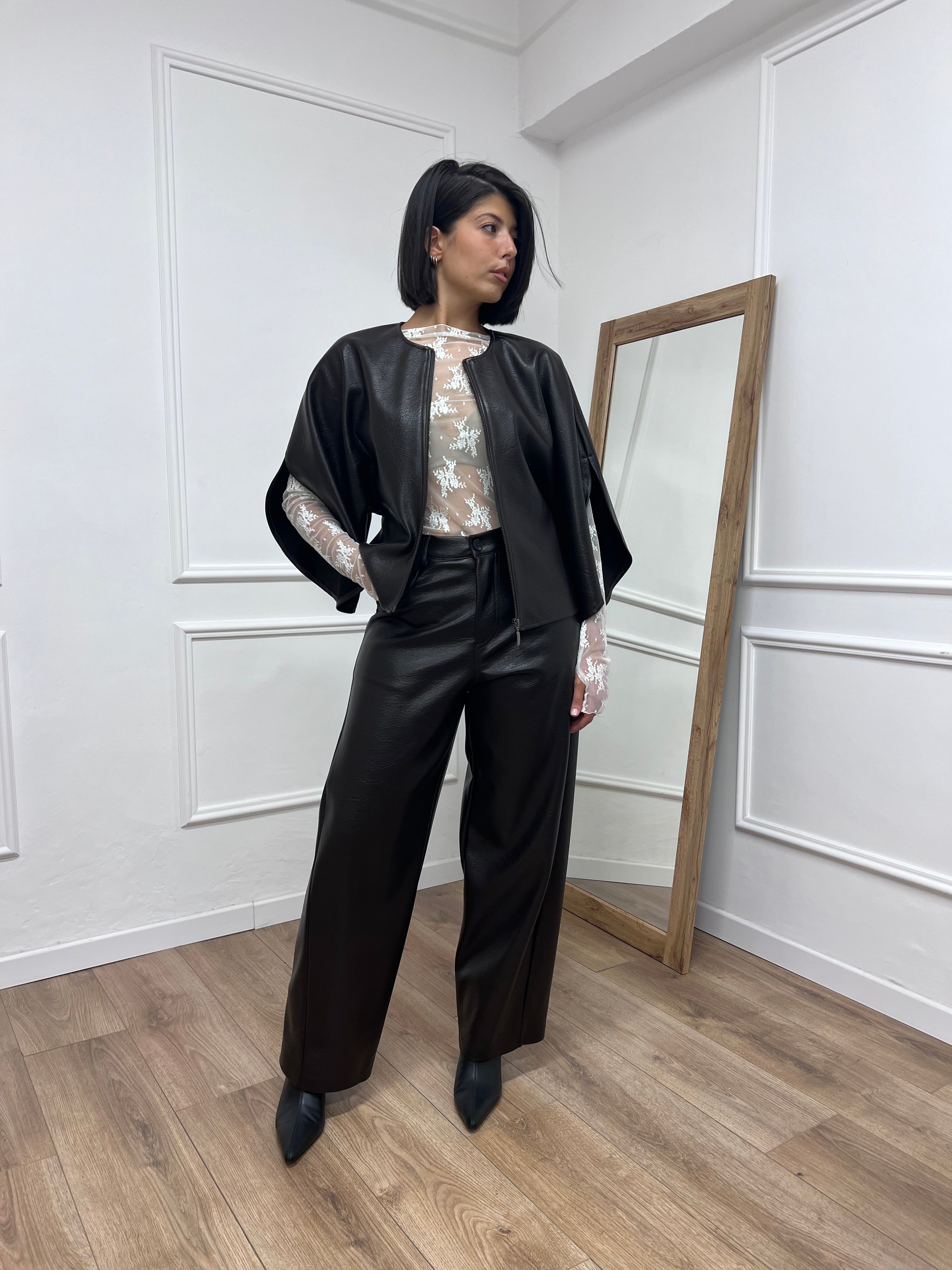 PANTALONE VITA REGOLARE ECOPELLE BEA MORO SUSY MIC