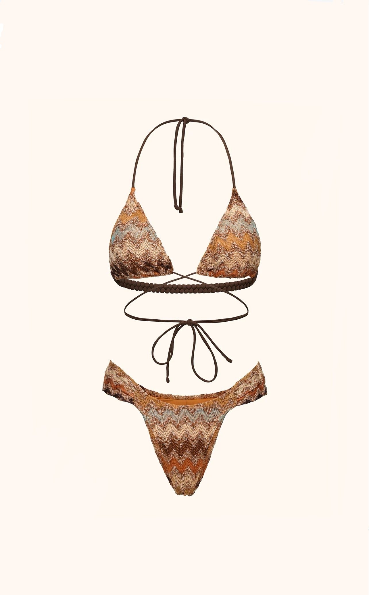 BIKINI TRIANGOLO ALTO E SLIP FISSO MULTICOLOR ME FUI